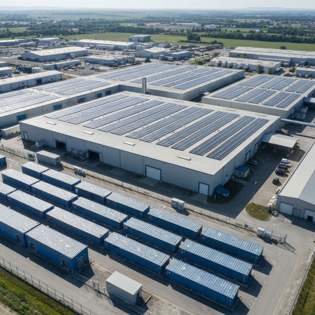 工商业储能柜与厂区建筑